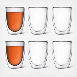 Pavina Double Wall Glass, 12 oz, Set of 6