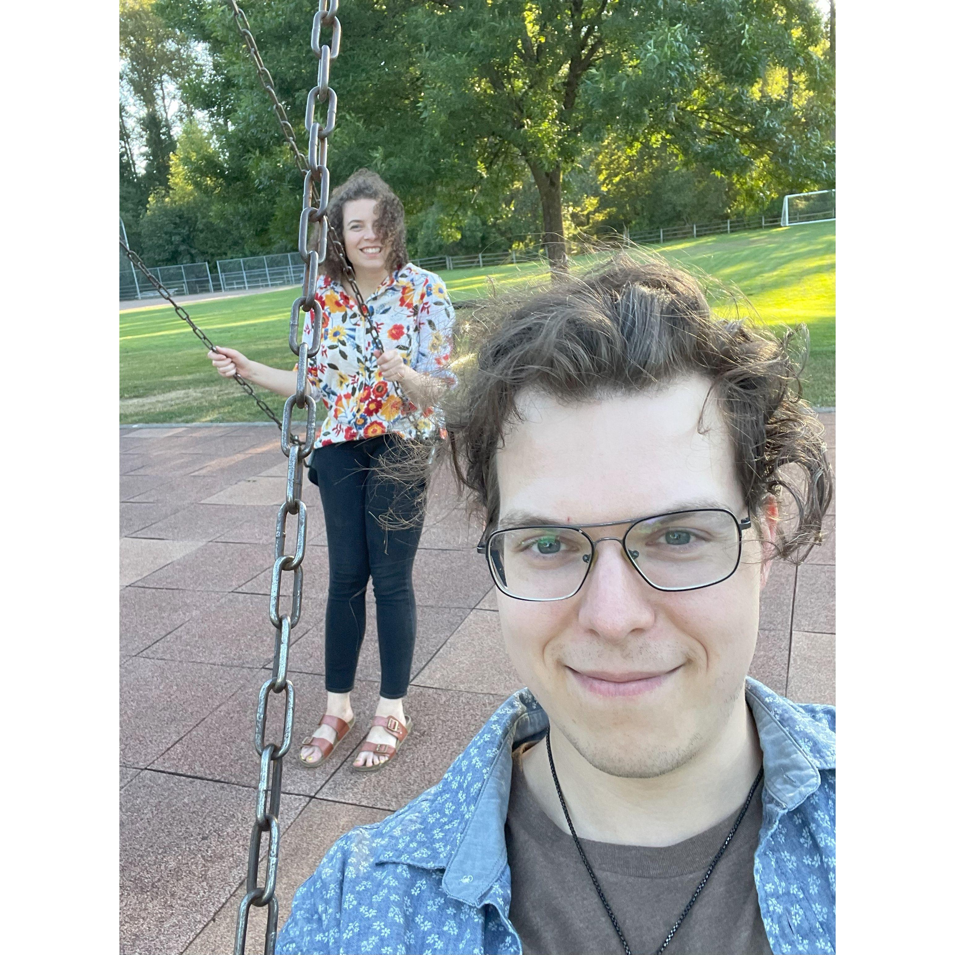 The swings were open at the park.