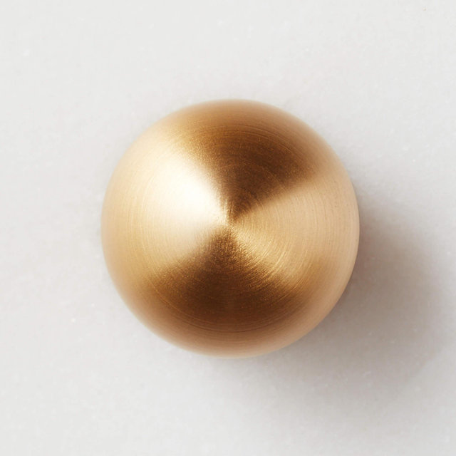 Avery Round Brushed Brass Cabinet Knob 1"
