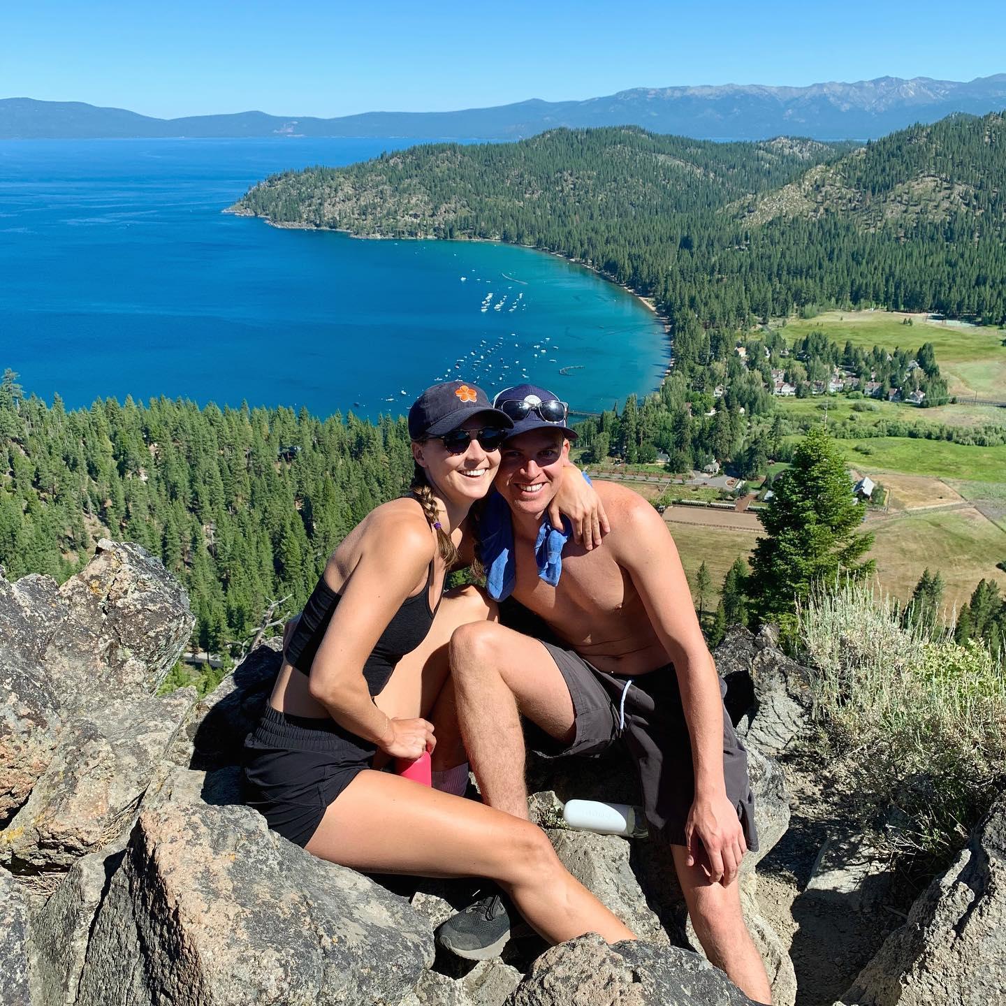 At the top of Mount. Shakespeare overlooking our favorite place in Tahoe, Glenbrook