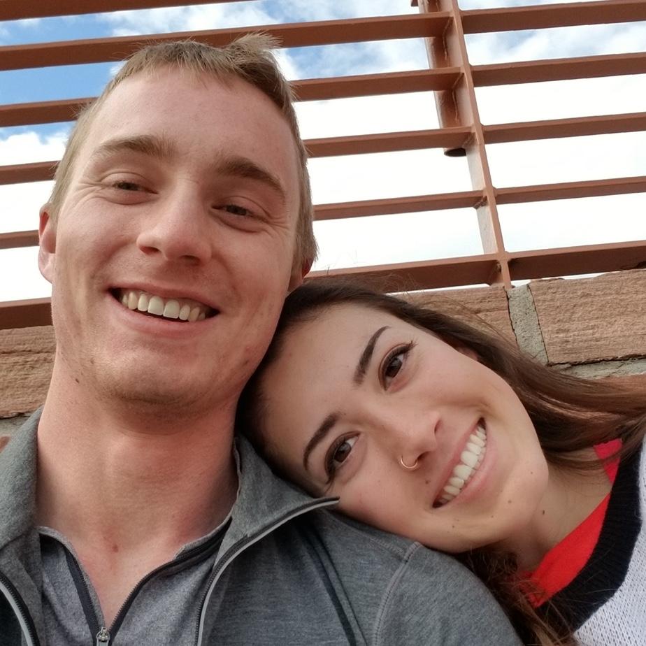 Our first photo together: taken December 2017 during one of David’s visits in Colorado.