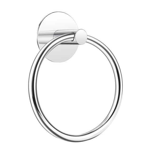 No Drilling Self Adhesive Towel Holder, Stainless Steel Towel Ring, Bathroom and Kitchen Towel Rack (Chrome)