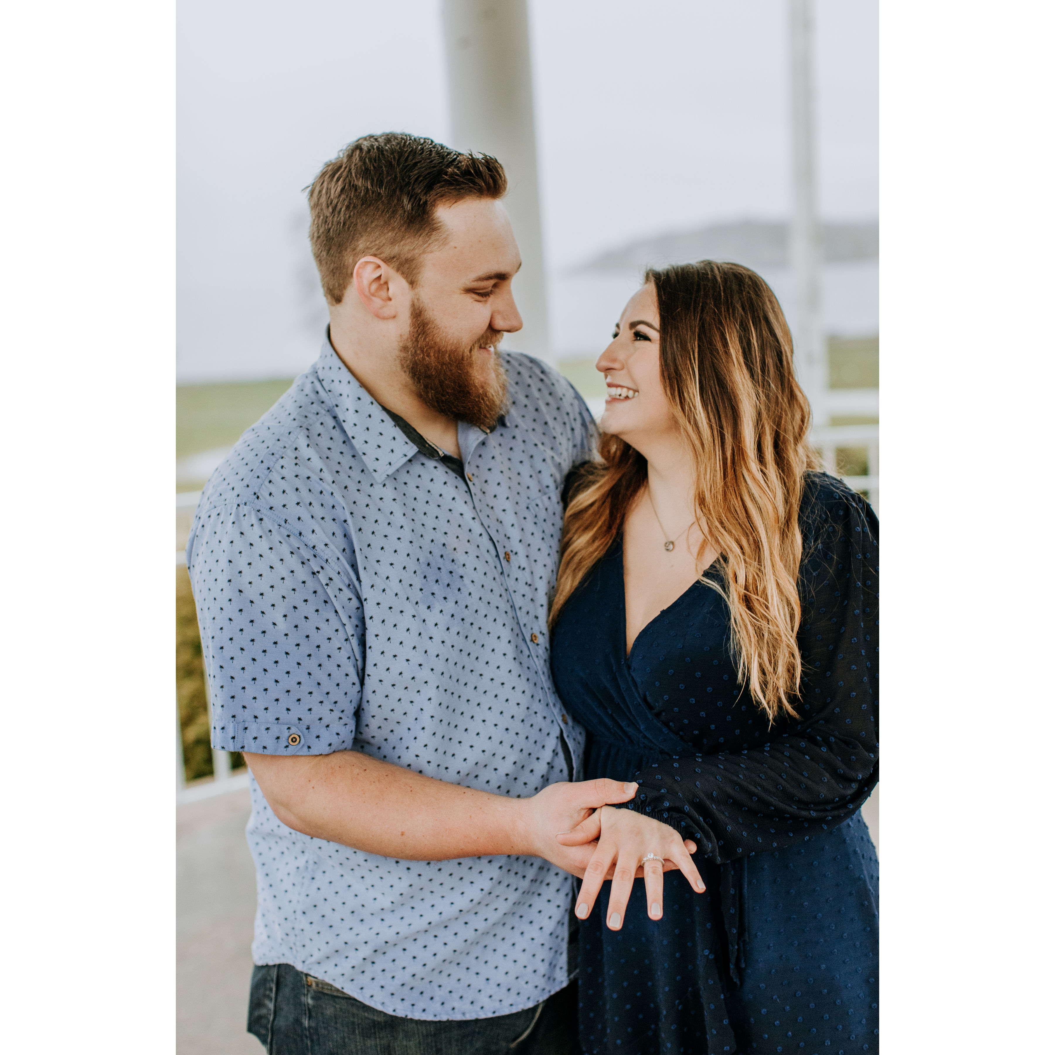 April 29th, 2021- We're Engaged! Geoff designed this perfect, gorgeous ring for me, using diamonds from his mother's wedding ring!! Despite the rain, this day was magical and perfect!!