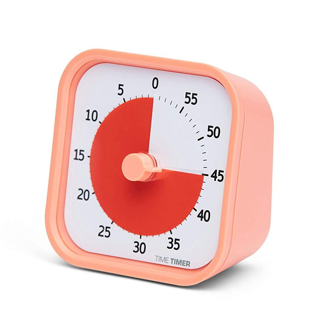 Time Timer Home MOD — 60 Minute Kids Visual Timer Home Edition — For Homeschool Supplies Study Tool, Timer for Kids Desk, Office Desk and Meetings with Silent Operation (Dreamsicle Orange)