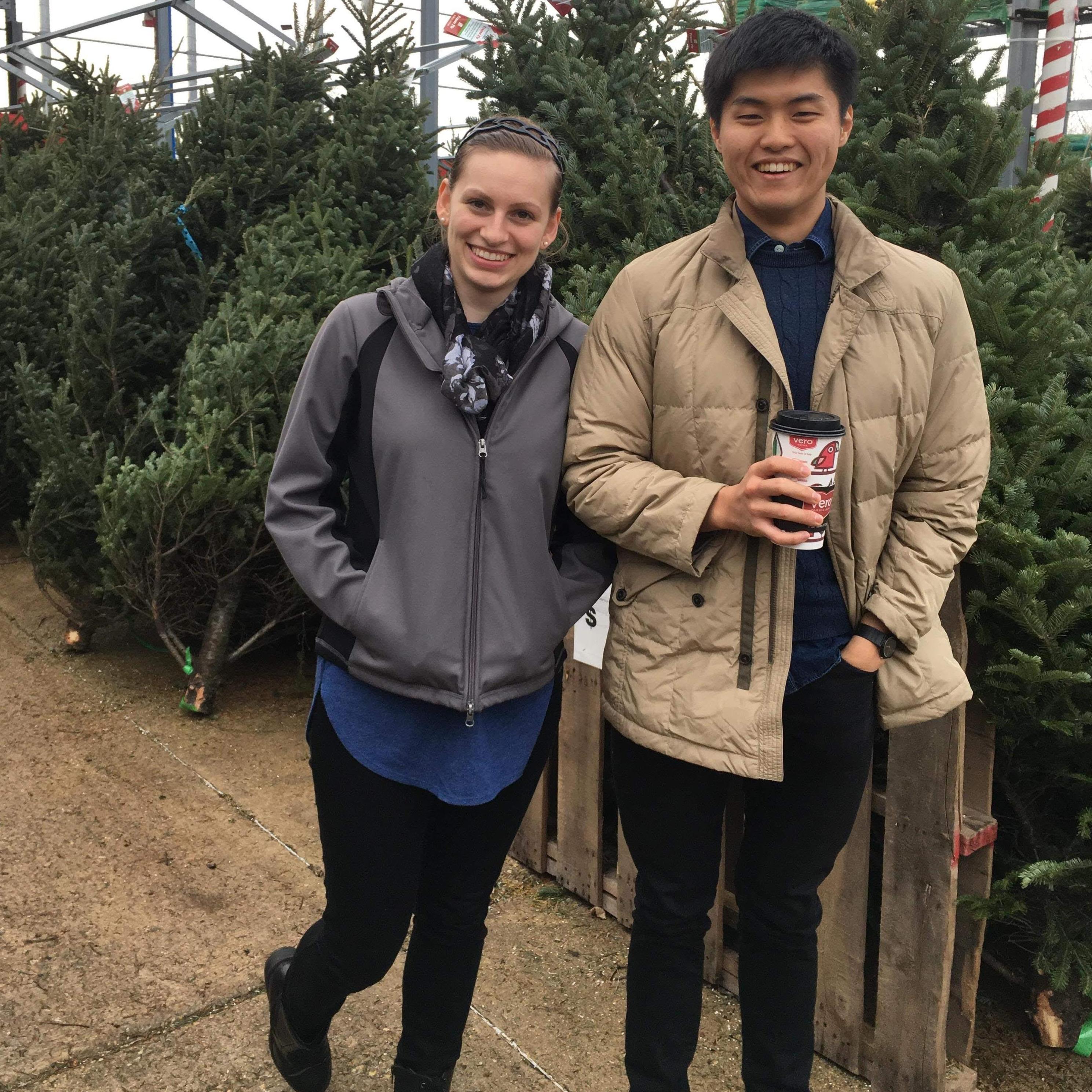 Yong visits Elizabeth and her family for Thanksgiving! We were picking out a Christmas tree. (11/23/2018, Roundlake, IL)