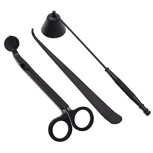 DANGSHAN 3-in-1 Candle Snuffer Candle Accessory Set, Candle Wick Trimmer Candle Wick Dipper, Candle Cutter with Gift Package for Candle Lovers (Black)