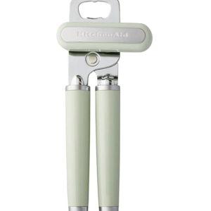 KitchenAid Classic Multifunction Can Opener and Bottle Opener Easy to Use, Razor Sharp Stainless Steel Cutting Wheel, Soft Ergonomic Handles, Pistachio