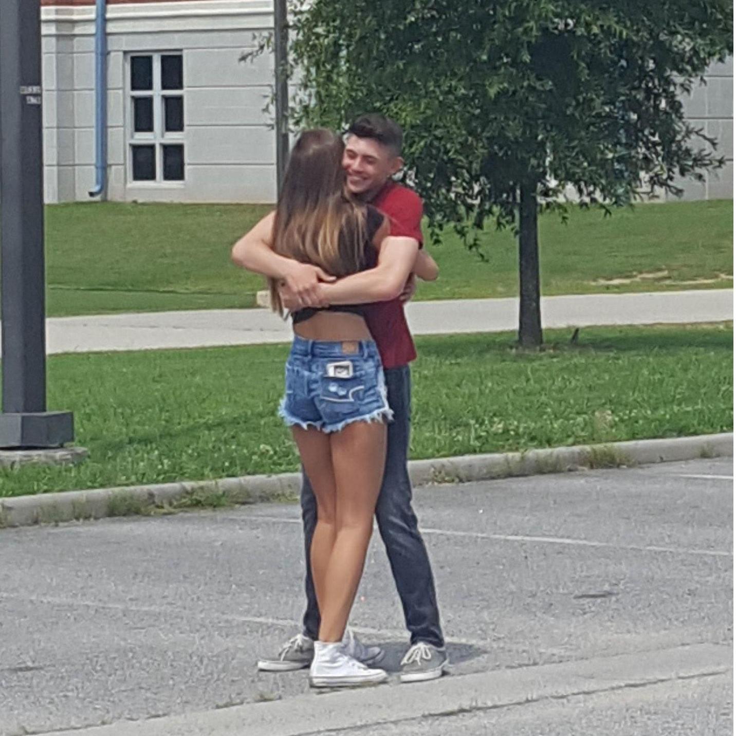 First time Jason's sees Landon in months, since starting Advanced Individual Training (AIT) for the military.