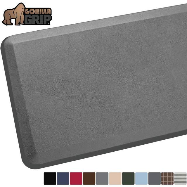Gorilla Grip Original Premium Anti-Fatigue Comfort Mat, Phthalate Free, Ships Flat, Ergonomically Engineered, Extra Support and Thick, Kitchen and Office Standing Desk, 32x20, Gray