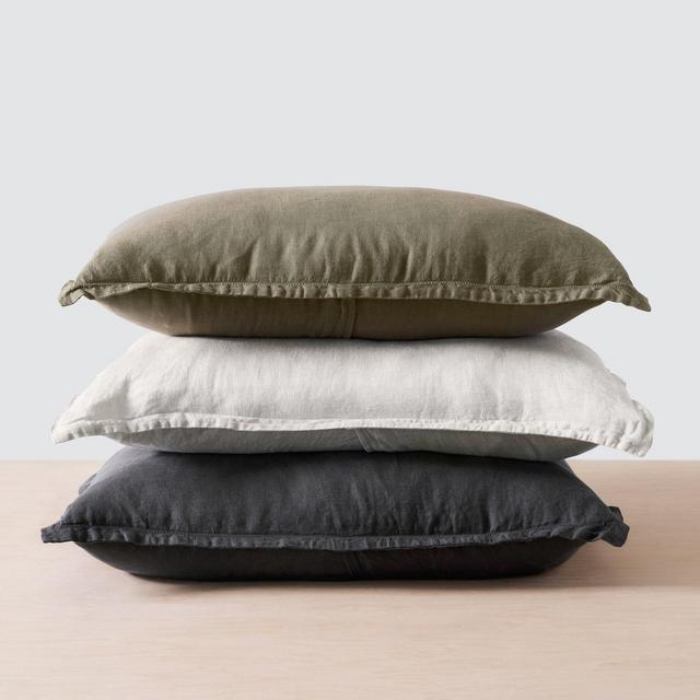 Stonewashed Linen Shams (color: Graphite Stripe) – The Citizenry