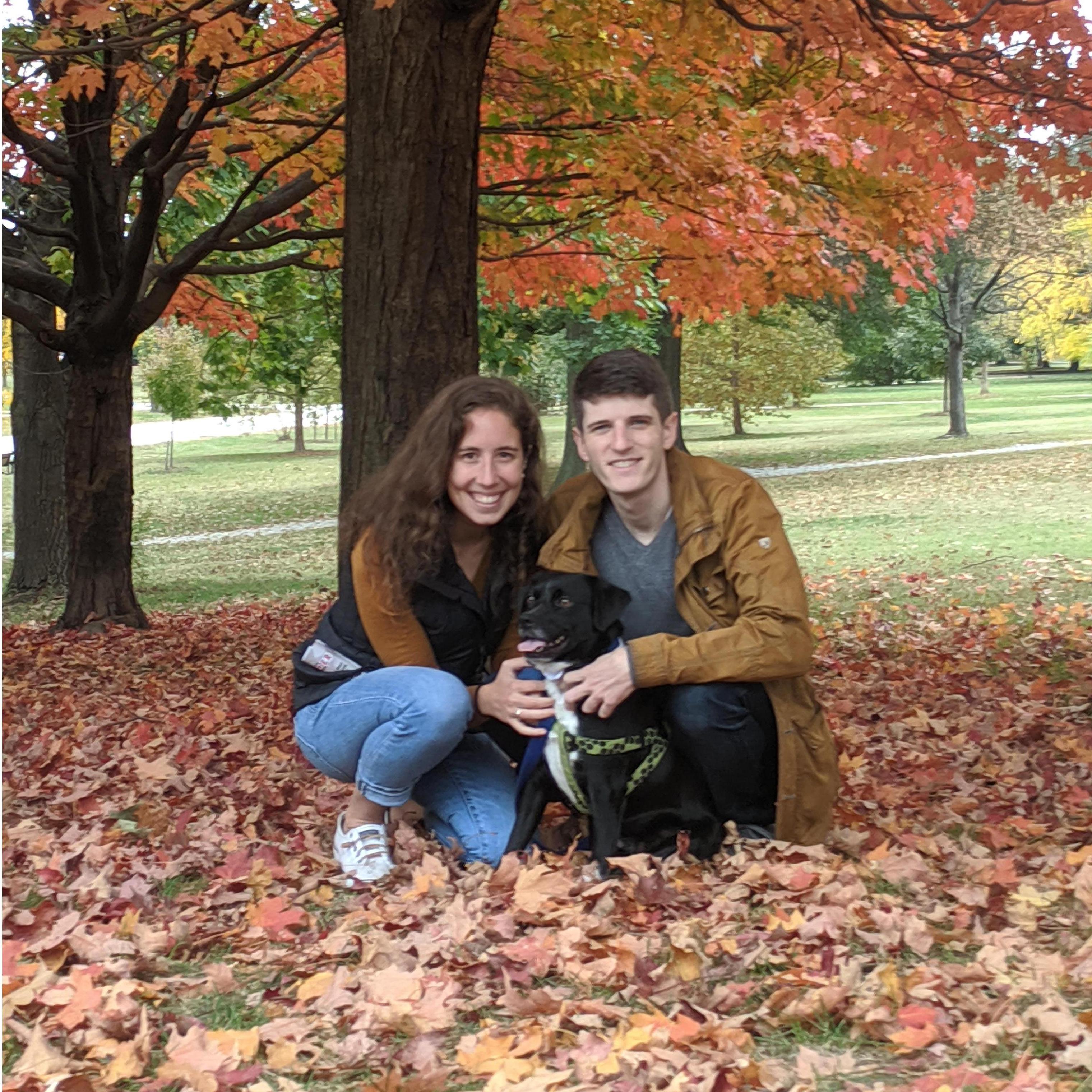 Fall family photo in Ollie's favorite park in Baltimore