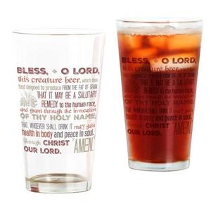 Blessing For Beer Drinking Glass In Red