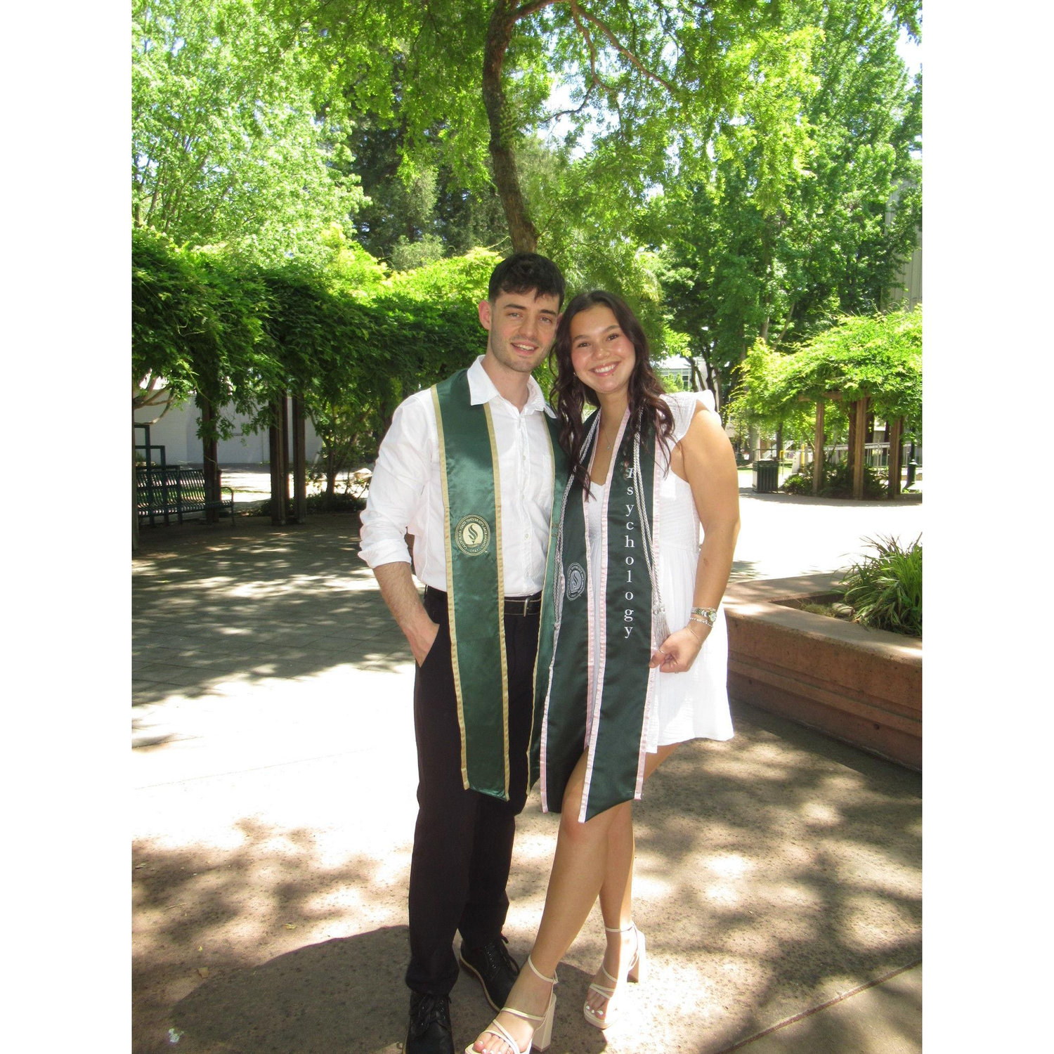 Graduation photo from Sac State! Pearl received her BS in psychology, Josh earned his BS in exercise science.