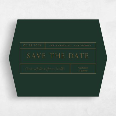 Green Diamond Wedding Save the Date - Colfax Landscape