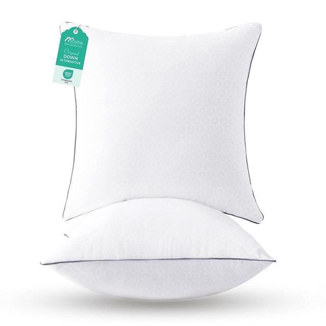 Sasttie Euro Pillow Insert 26x26, European Pillows Set of 2 for Bed, Couch, and Sofa - Oeko-Tex Certified Down Alternative Filling, 2 Pack, 26x26 Inches
