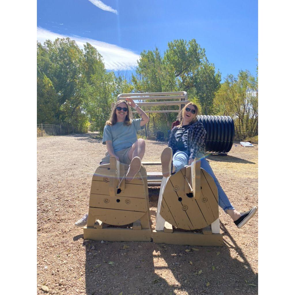 Goofing around at the pumpkin patch (October 2021)