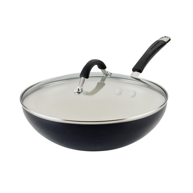 Rachael Ray Cucina Ceramic Nonstick 11" Stir Fry Pan with Lid