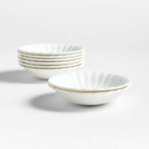Capella White Bone China Small Bowls, Set of 8