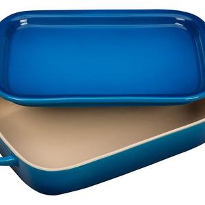 Le Creuset Stoneware Rectangular Dish with Platter Lid, 14 3/4" x 9" x 2 1/2", Marseille