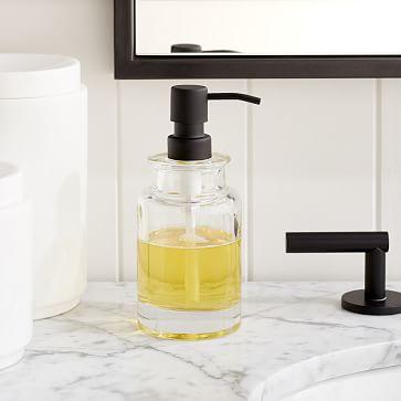 Apothecary Glass Bath Accessories: set of 2 small & large canisters