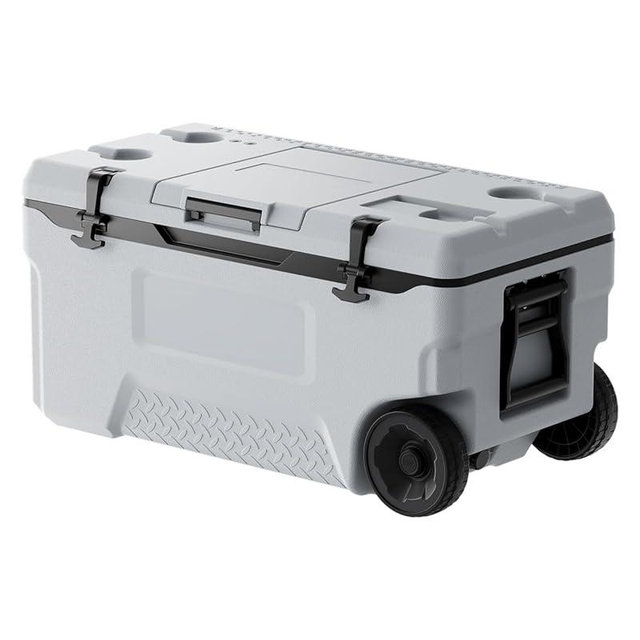 VEVOR Ultra-Light Hard Cooler, Ice Retention Cooler with Heavy Duty Handle, Ice Chest Lunch Box for Camping, Travel, Outdoor, Keeps Cool for up to 6 Days, 30% Lighter Than Rotomolded Coolers