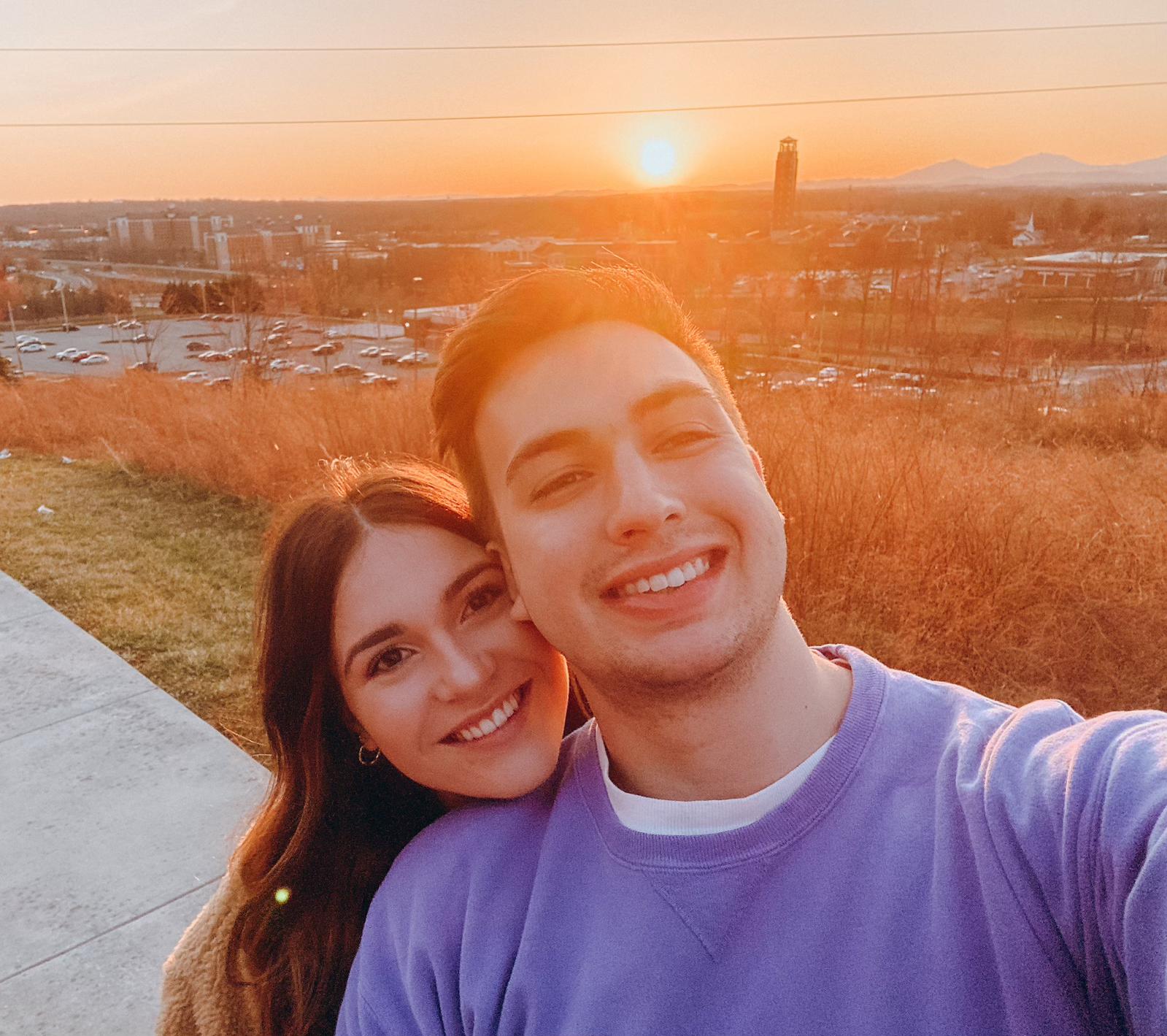 Caroline and Micah's first famous Lynchburg sunset together