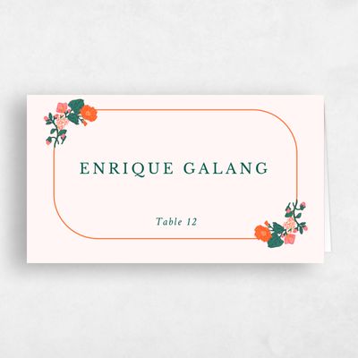 Emerald, Green Wedding Place Card - Brighton