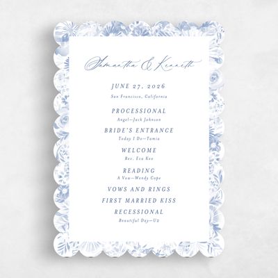 Blue Scalloped Wedding Program - Hallberg