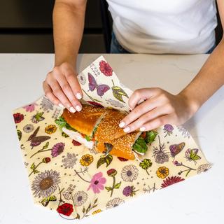 Vegan Lunch Food Storage Wrap, Set of 3