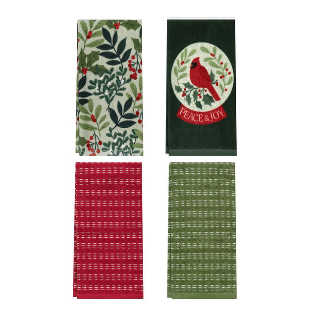 John Ritzenthaler Co. 100% Cotton Kitchen Towels Greenery Globe Absorbent Dish Towels for Drying & Cleaning Soft & Durable