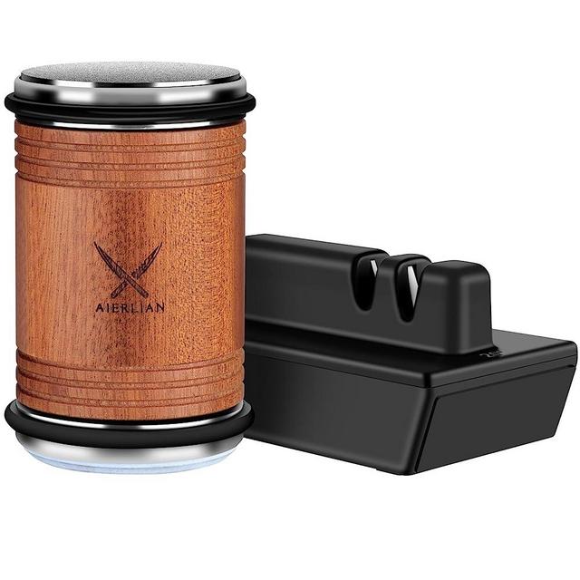 Rolling Knife Sharpener with Industry Diamonds, Knife Sharpening Tool Works for any Hardness of Steel，Suitable for Knives and Scissors, Grind and Polish the Blade,Magnetic Angle with 15 & 20 Degrees