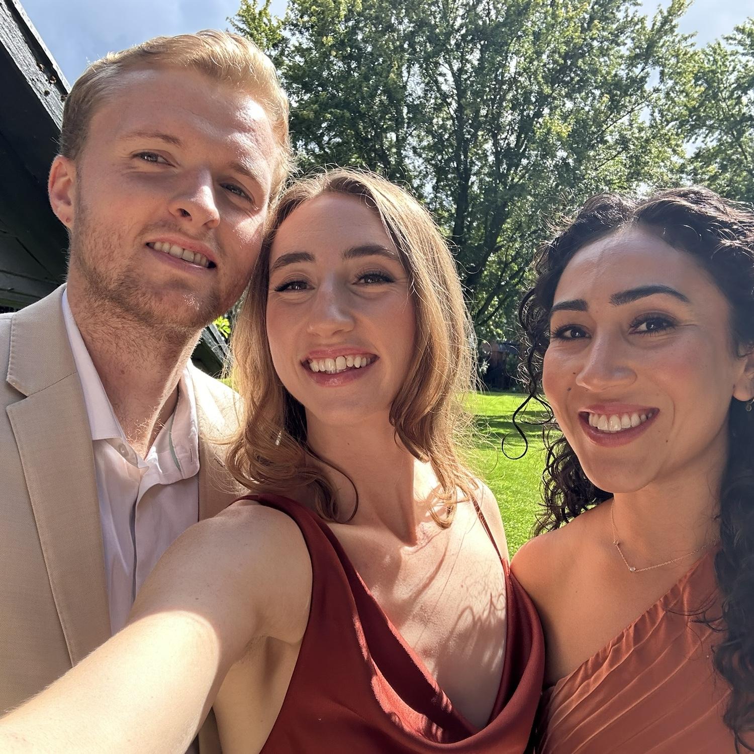 Our dear friend Miranda with us at Leila and Cameron's wedding.