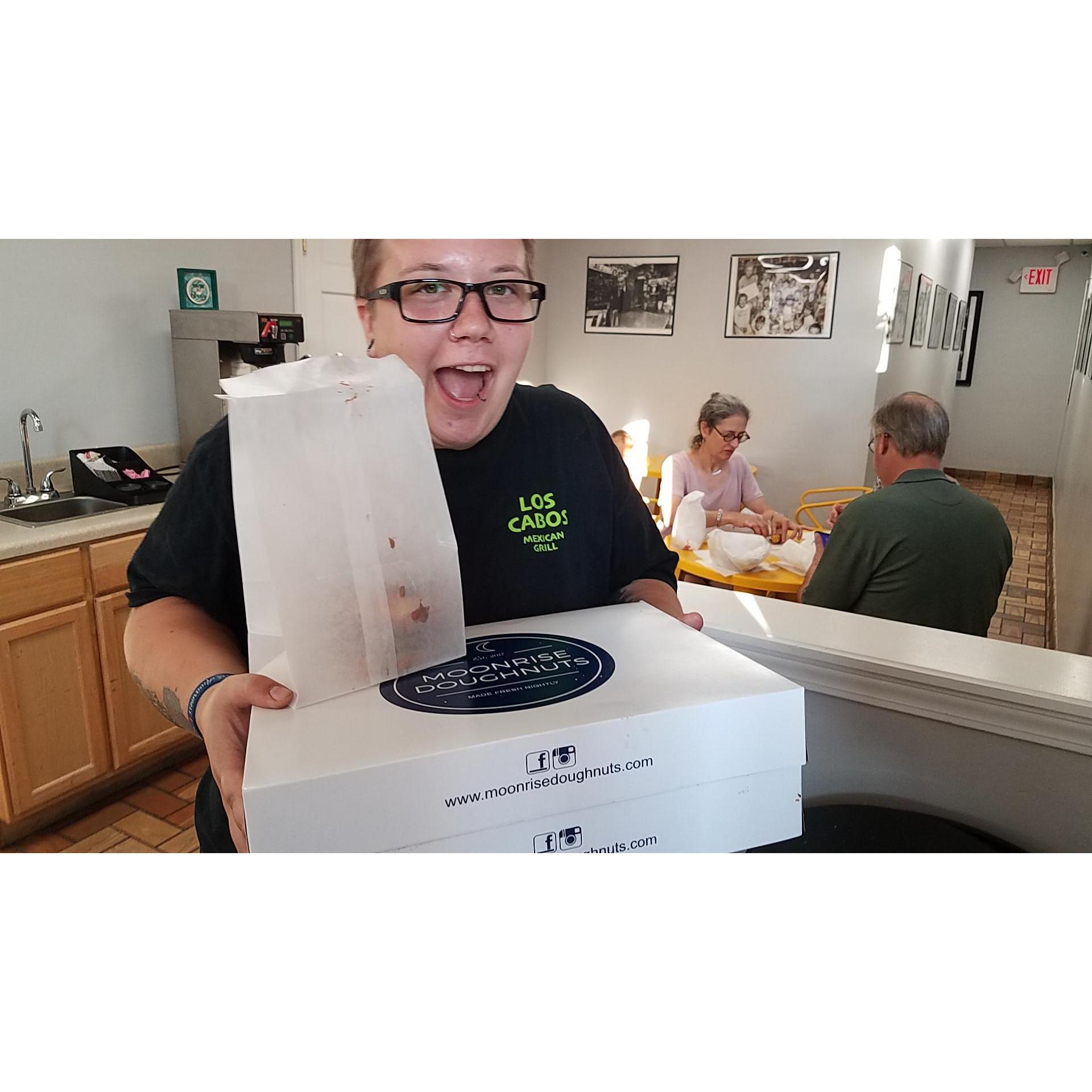 We've already had a blast planning the wedding! Our favorite part has been donut tasting!