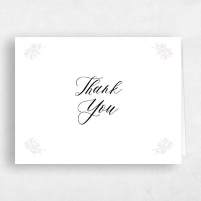Light Mauve, White Wedding Thank You - Lisette Landscape
