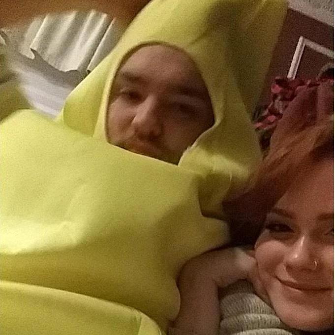 Our first Christmas together as a banana/human couple
