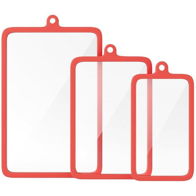 Freshmage 3Pcs Tempered Glass Cutting Boards for Kitchen, Glass Cutting Board Set (10"x6", 12"x8", 15"x10") with Non-Slip Silicone Edges, Hanging Hole, Clear Cutting Board for Countertop & Meal Prep