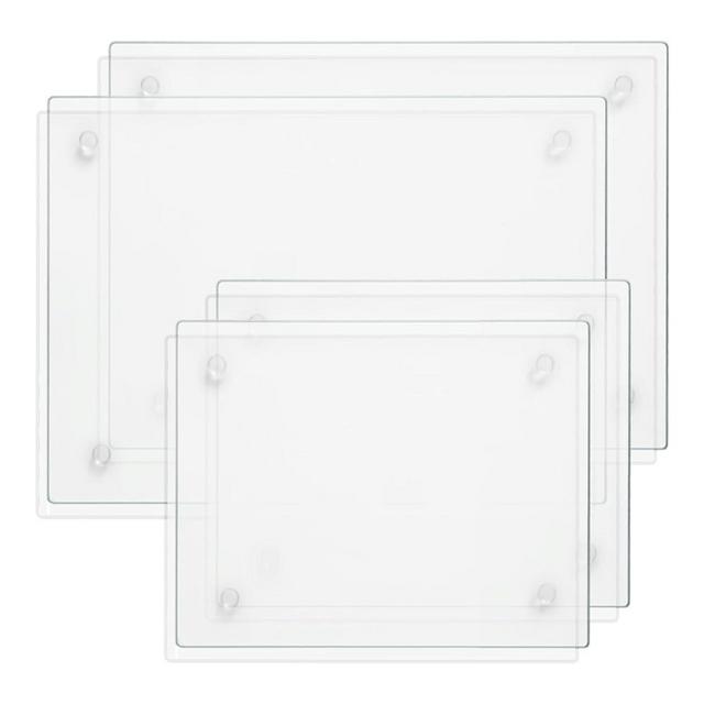 Seelenruhe Tempered Glass Cutting Boards for Kitchen Counter, Clear Cutting Boards for Countertop, Non-Slip, Heat-Resistant, Machine Washable, Easy to Clean, Kitchen Decoration, 16x12 & 12x8 4PCS