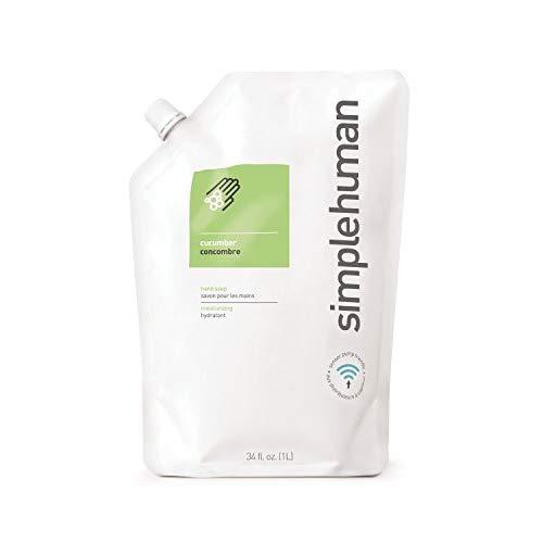 simplehuman Cucumber Moisturizing Liquid Hand Soap Refill Pouch, 34 Fl. Oz.