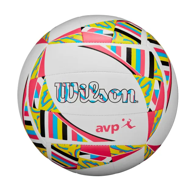 Wilson AVP Movement Volleyball - White/Pink/Yellow: Size 5 Outdoor TPU Sports Ball for Adults