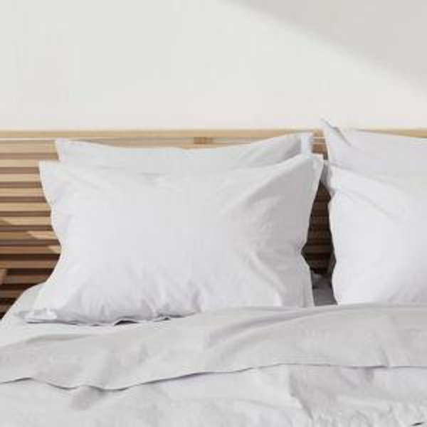 Percale Pillowcases in Light Grey, Standard Size