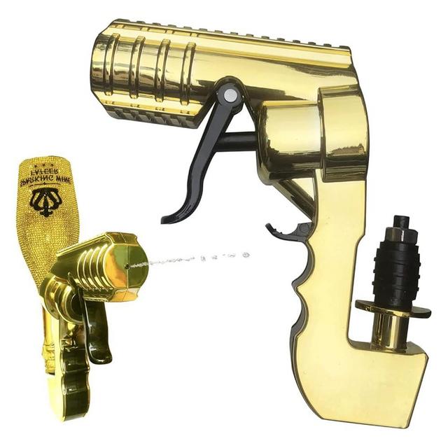 4th Generation Pressurized Champagne Gun Shooter, Beer Spray Gun/Alcohol Gun Adjustable Caliber Sprayer for Party/Club/Bar/Pub/Festival/Birthday/Wedding/Christmas/Bar Atmosphere Props - Gold