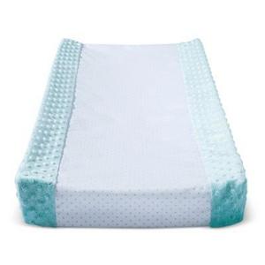 cloud island™ - Wipeable Changing Pad Cover with Plush Sides Dots - Cloud Island™ - Mint
