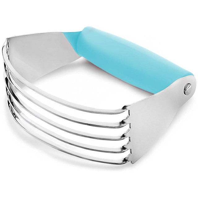 Zulay Kitchen Dough Blender Top Professional - Stainless Steel Pastry Cutter, Heavy Duty Dough Cutter With Blades, Pastry Blender And Butter Cutter - Pastry Cutter For Baking (Blue)