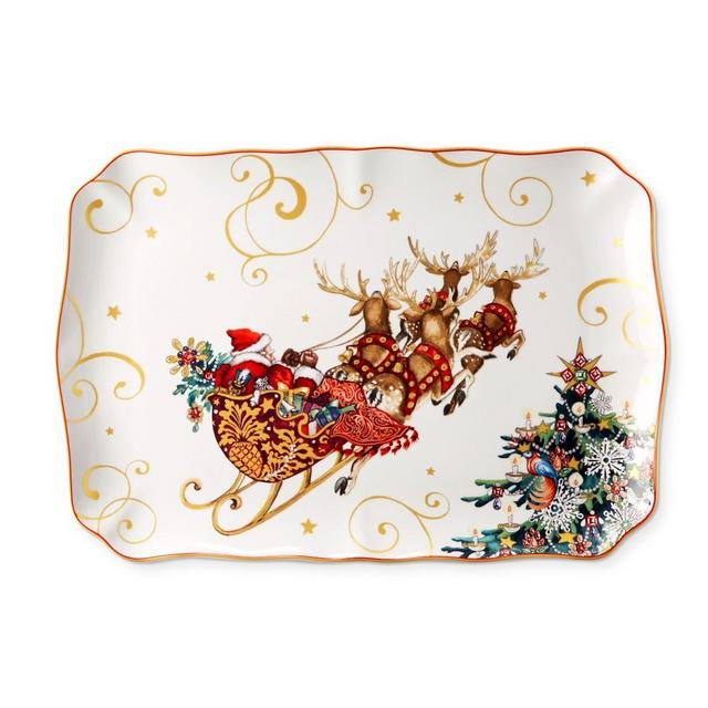Twas the Night Before Christmas Large Rectangular Serving Platter, Sleigh