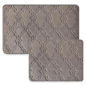 Tranquility Trellis Memory Foam Bath Mat Set (Set of 2)