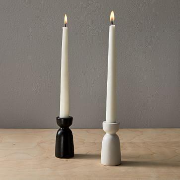 Pure Ceramic Taper Holders - Set of 2 - White