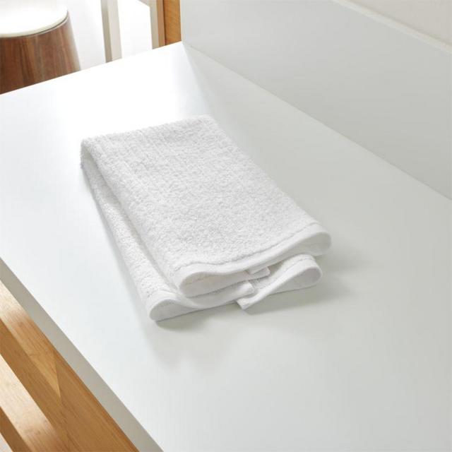 Ribbed White Hand Towel