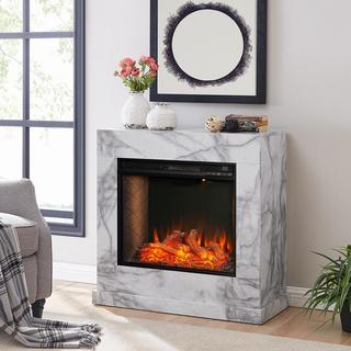 Dendale Faux Marble Fireplace with Alexa Firebox