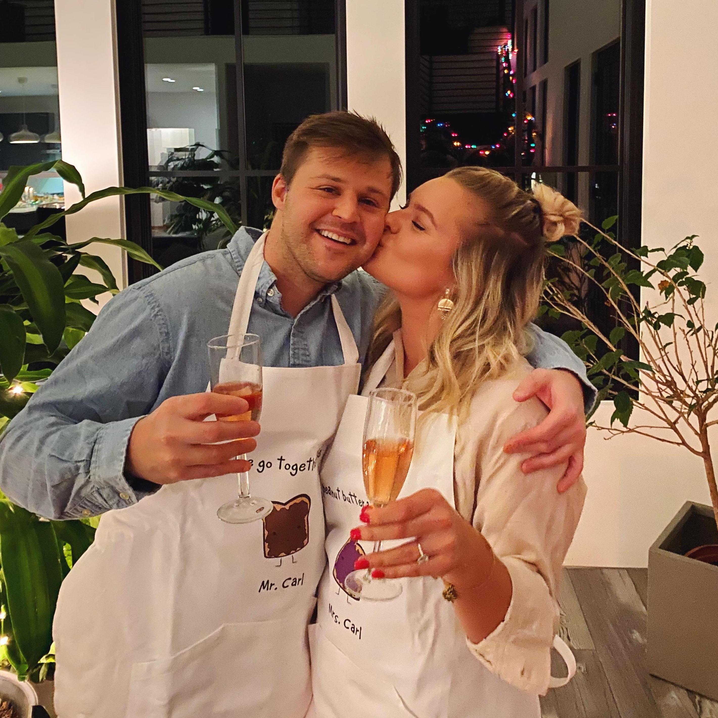 "We go together like peanut butter and jelly" Mr. and Mrs. Carl