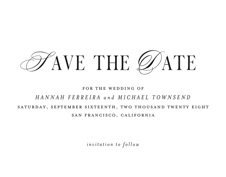Jalen Landscape | White | Zola Save The Dates